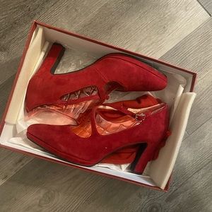 Sacha London red pump sherry heels brand new size 9.5